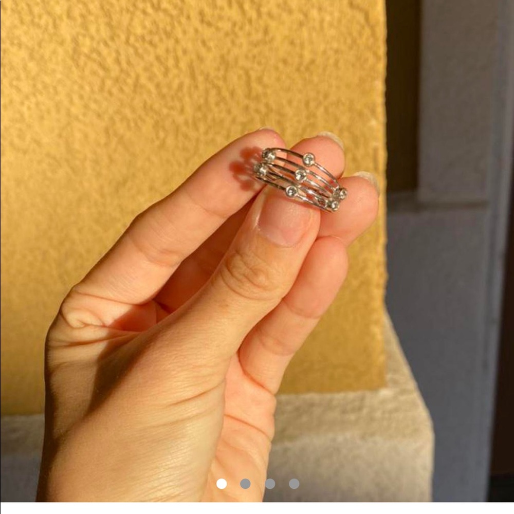 Faux 4 Row Diamond Ring